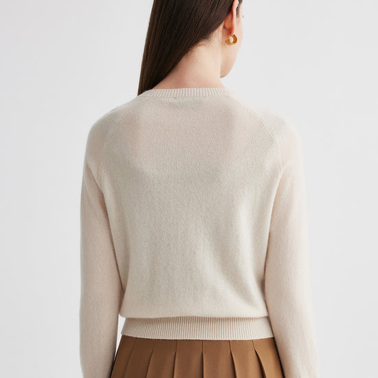 COMOBOCA 100% Cashmere Women's Embroidered Button-Front Cardigan