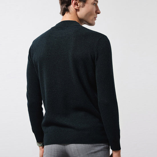COMOBOCA 100% Cashmere Men's Mock Neck Knit Sweater