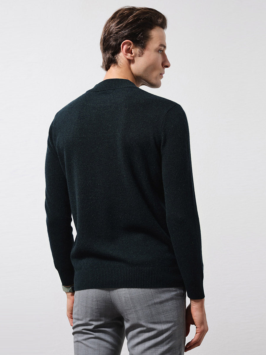 COMOBOCA 100% Cashmere Men's Mock Neck Knit Sweater
