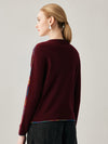 COMOBOCA 100% Cashmere Women's Sweater with Built-in Collar