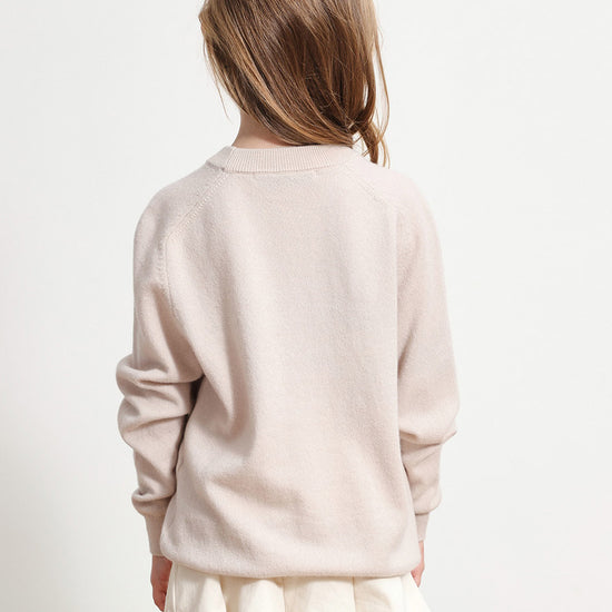 COMOBOCA 100% Wool Kids' Round Neck Plain 100% Sweater