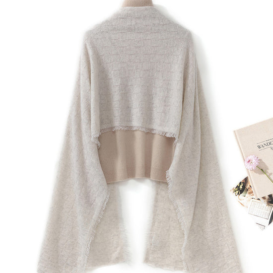 COMOBOCA 100% Cashmere Fringe Solid Color Shawl Scarf