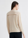 COMOBOCA 100% Cashmere Women's Sailor Collar Cable Knit Cardigan