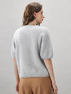 COMOBOCA Women's Wool Seamless Brushed Half Sleeve Knit Sweater