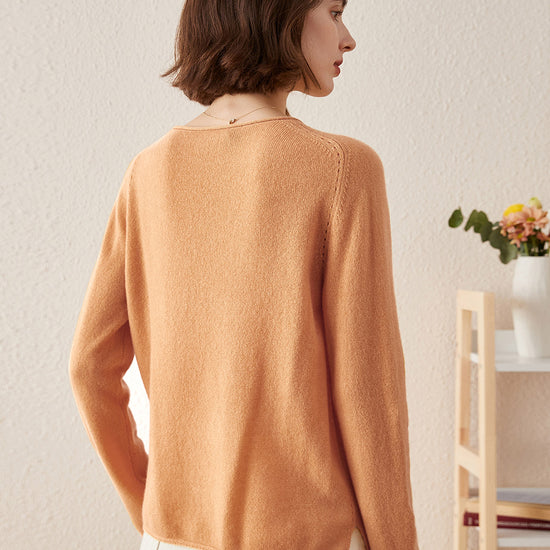 COMOBOCA 100% Cashmere Women's Loose Knit Sweater