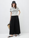 COMOBOCA Women's Fair Isle Geometric Stripe Knit T-Shirt