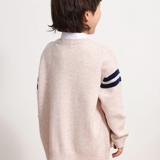 COMOBOCA 100% Wool Kids' V-Neck Cardigan