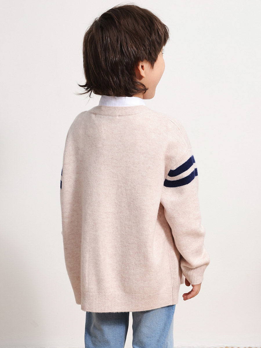 COMOBOCA 100% Wool Kids' V-Neck Cardigan