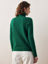 COMOBOCA 100% Wool Women's Ribbed Turtleneck Sweater