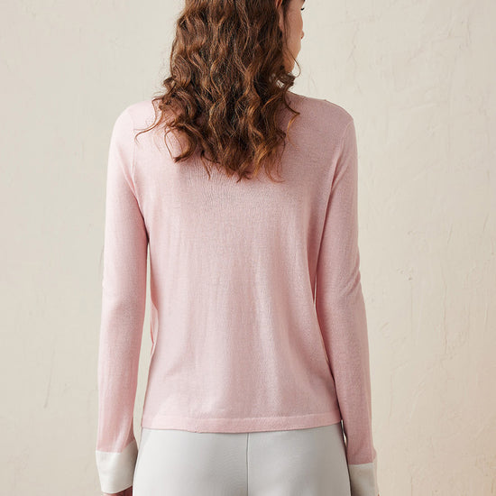 COMOBOCA Women's Essential Color-Blocked Knit Sweater