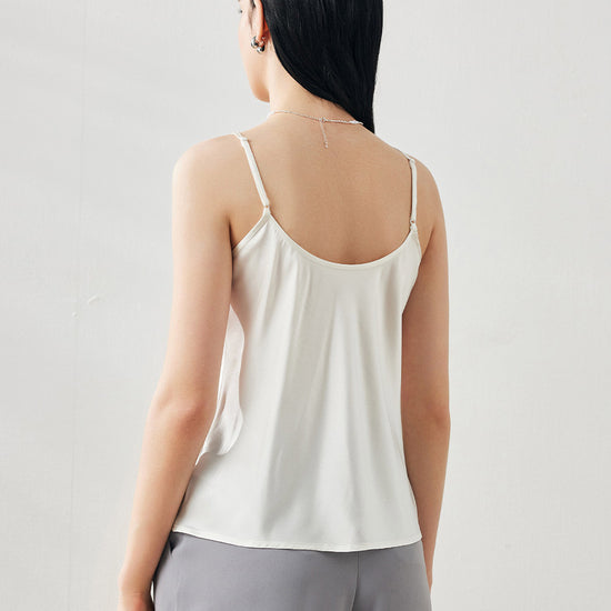 COMOBOCA Women's Silk V-Neck Adjustable Straps Camisole
