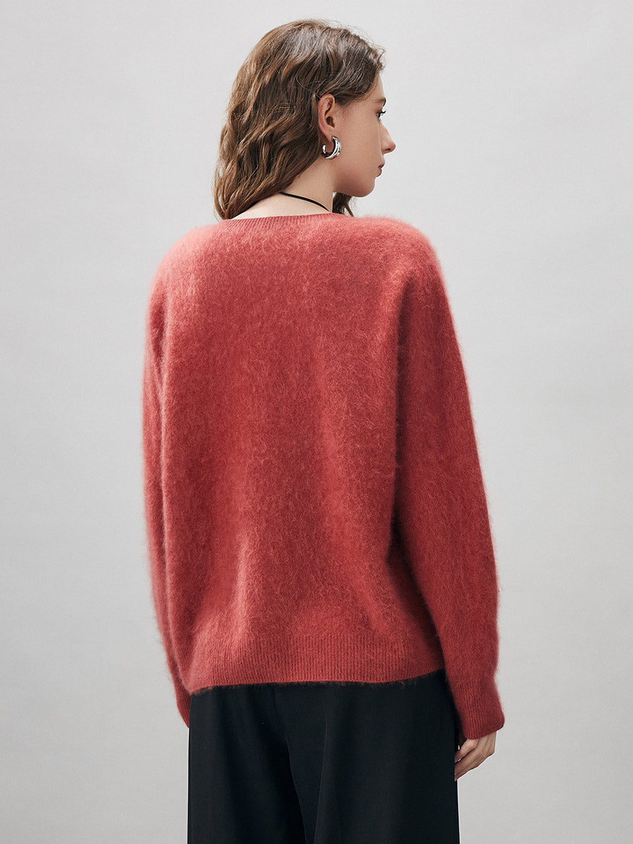 COMOBOCA Women's Wool Seamless Brushed Knit Sweater