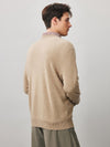 COMOBOCA 100% Cashmere Men's Ribbed Round Neck Knit Sweater