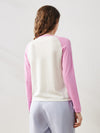 COMOBOCA Women's Colorblock Raglan Round Neck Sweater
