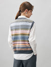 COMOBOCA 100% Cashmere Women's Striped Knit Vest