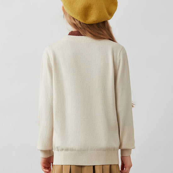 COMOBOCA 100% Wool Kids' Colorful Buttons Argyle Cardigan