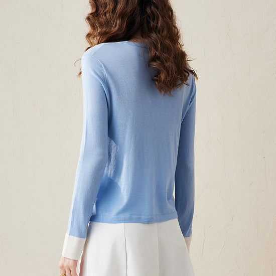 COMOBOCA Women's Essential Color-Blocked Knit Sweater