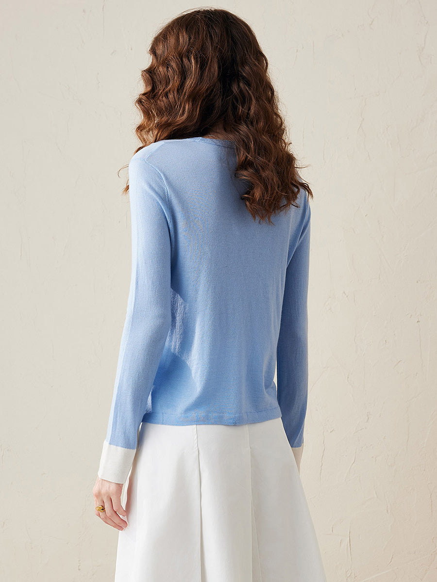 COMOBOCA Women's Essential Color-Blocked Knit Sweater