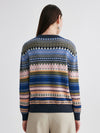 COMOBOCA 100% Cashmere Women's Fair Isle Round Neck Sweater