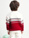 COMOBOCA 100% Wool Kids' Mock Neck Jacquard Sweater