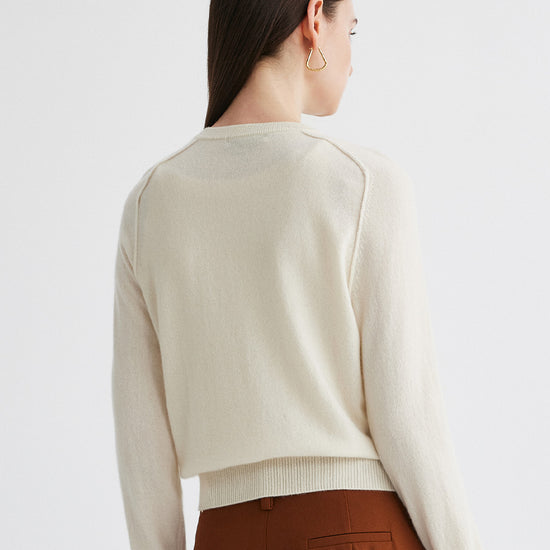 COMOBOCA 100% Cashmere Women's Pumpkin Embroidery Knit Cardigan