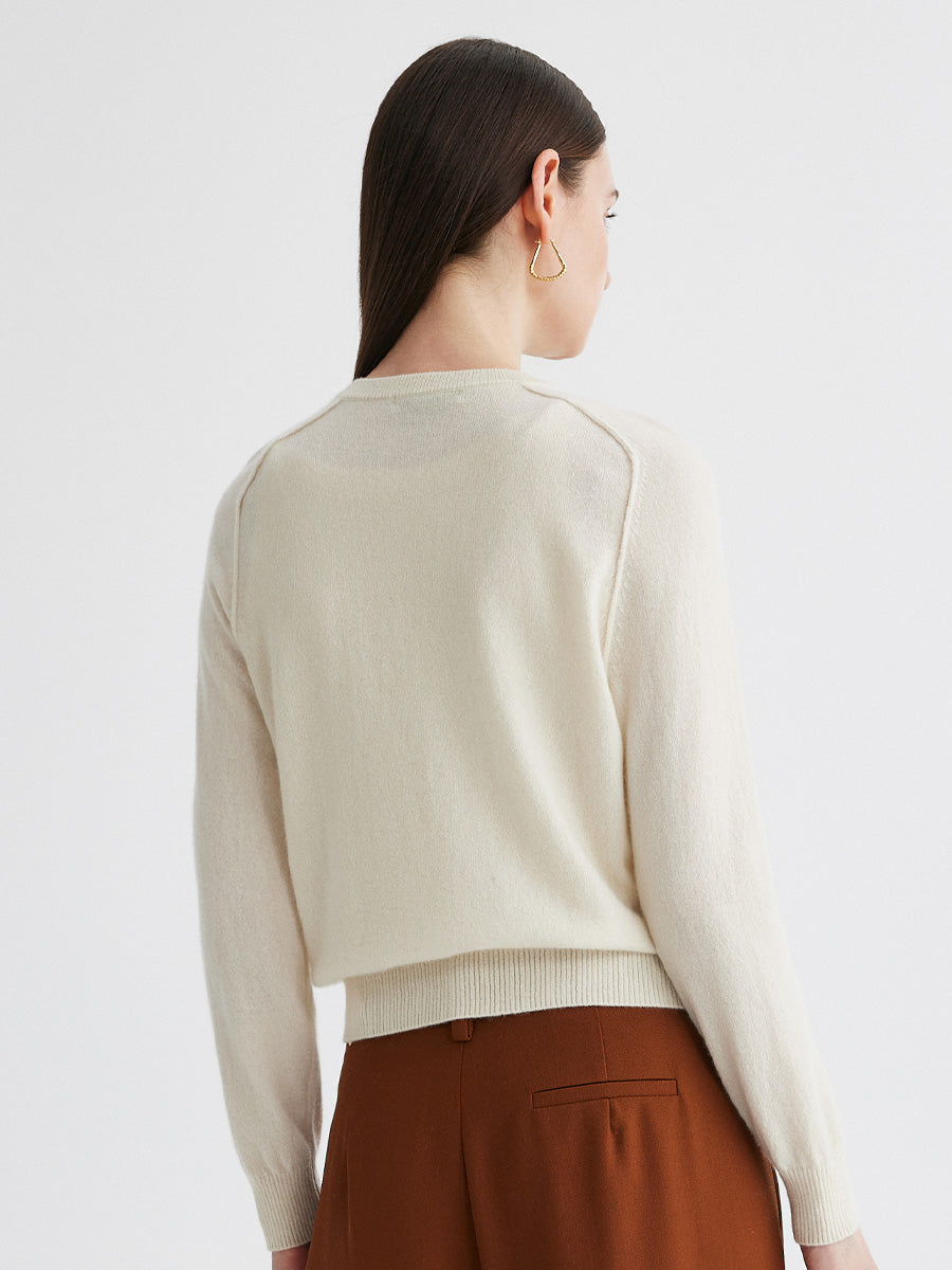 COMOBOCA 100% Cashmere Women's Pumpkin Embroidery Knit Cardigan