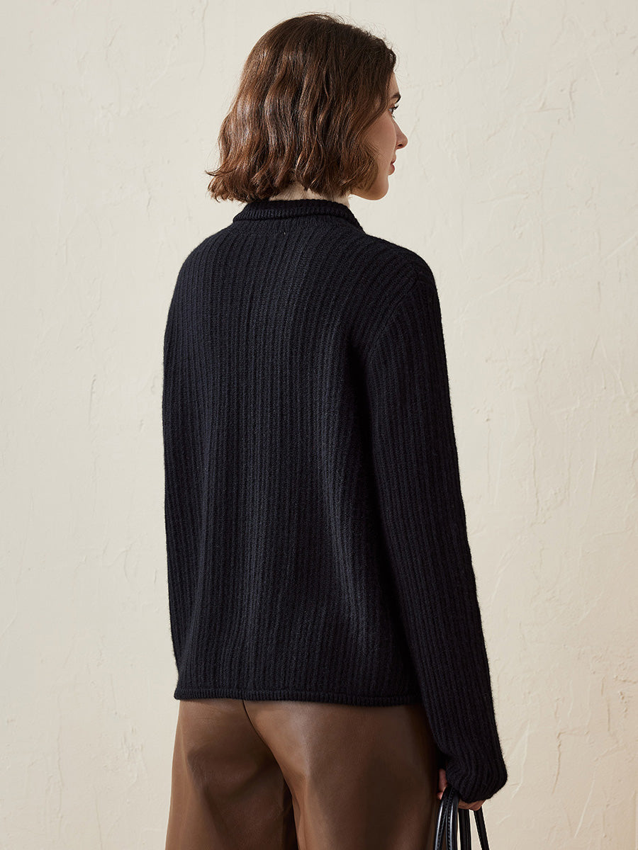 COMOBOCA 100% Cashmere Women's Toggle Closure Knit Cardigan