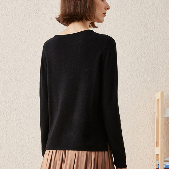 COMOBOCA 100% Cashmere Women's Loose Knit Sweater