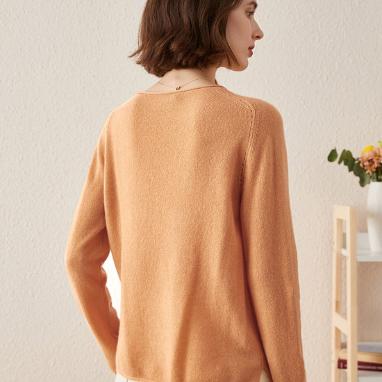 COMOBOCA 100% Cashmere Women's Loose Knit Sweater