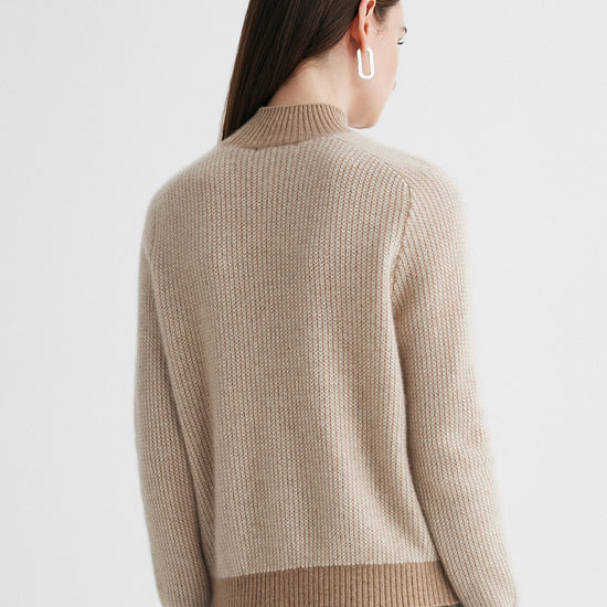 COMOBOCA 100% Cashmere Women's Mock Neck Knit Sweater