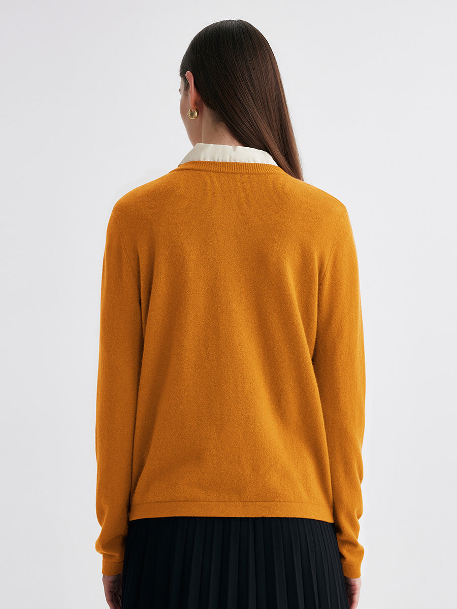 COMOBOCA 100% Cashmere Women's Button-Up Cardigan