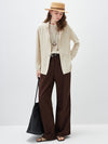 COMOBOCA Women's Pockets Relaxed Knit Blazer
