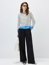 COMOBOCA Women's Striped Color Block Button Front Cardigan