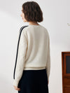COMOBOCA 100% Cashmere Women's Crew Neck Intarsia Knit Sweater