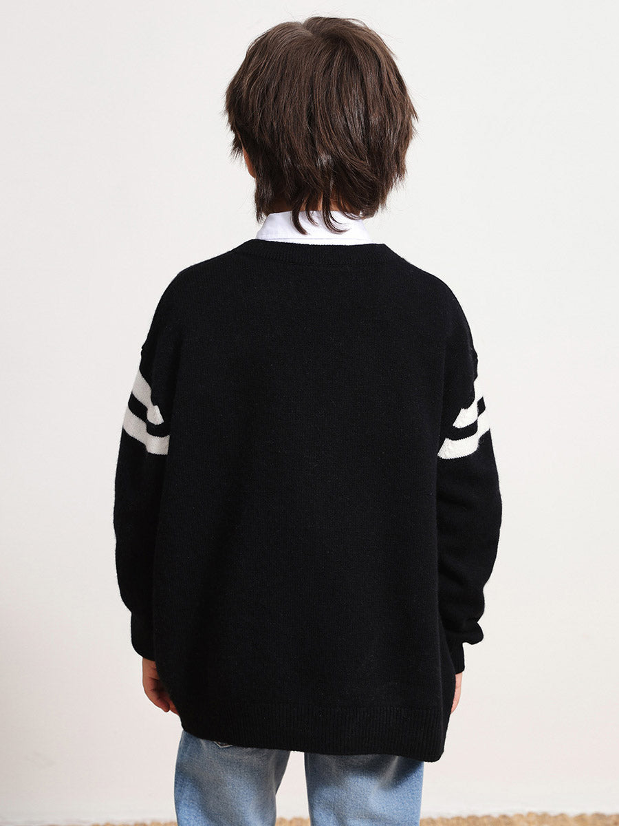 COMOBOCA 100% Wool Kids' V-Neck Cardigan