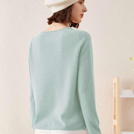 COMOBOCA 100% Cashmere Women's Loose Knit Sweater