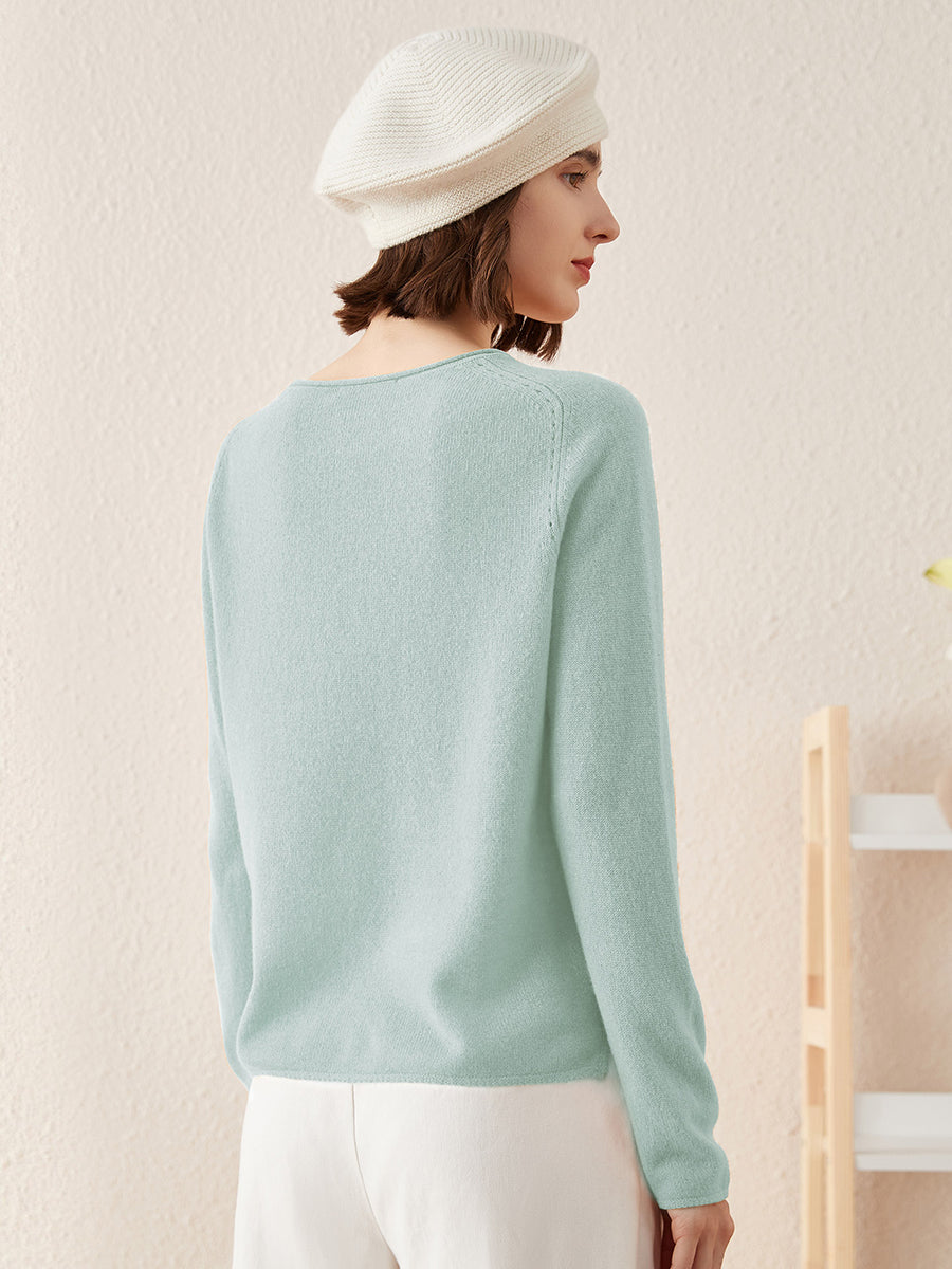 COMOBOCA 100% Cashmere Women's Loose Knit Sweater