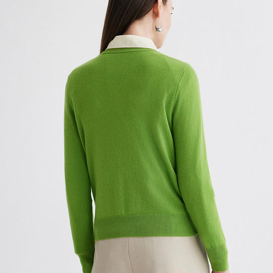 COMOBOCA 100% Cashmere Women's Round Neck Sweater