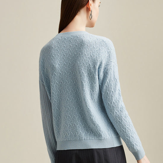 COMOBOCA 100% Cashmere Women's Cable Knit Sweater