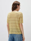 COMOBOCA Women's Openwork Mesh Knit T-Shirt