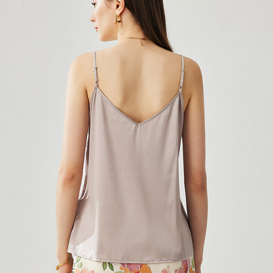 COMOBOCA Women's Silk Adjustable Straps V-Neck Camisole