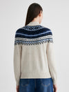 COMOBOCA 100% Cashmere Women's Fair Isle Mock Neck Sweater