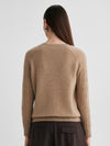 COMOBOCA 100% Cashmere Women's Cable Knit Round Neck Sweater