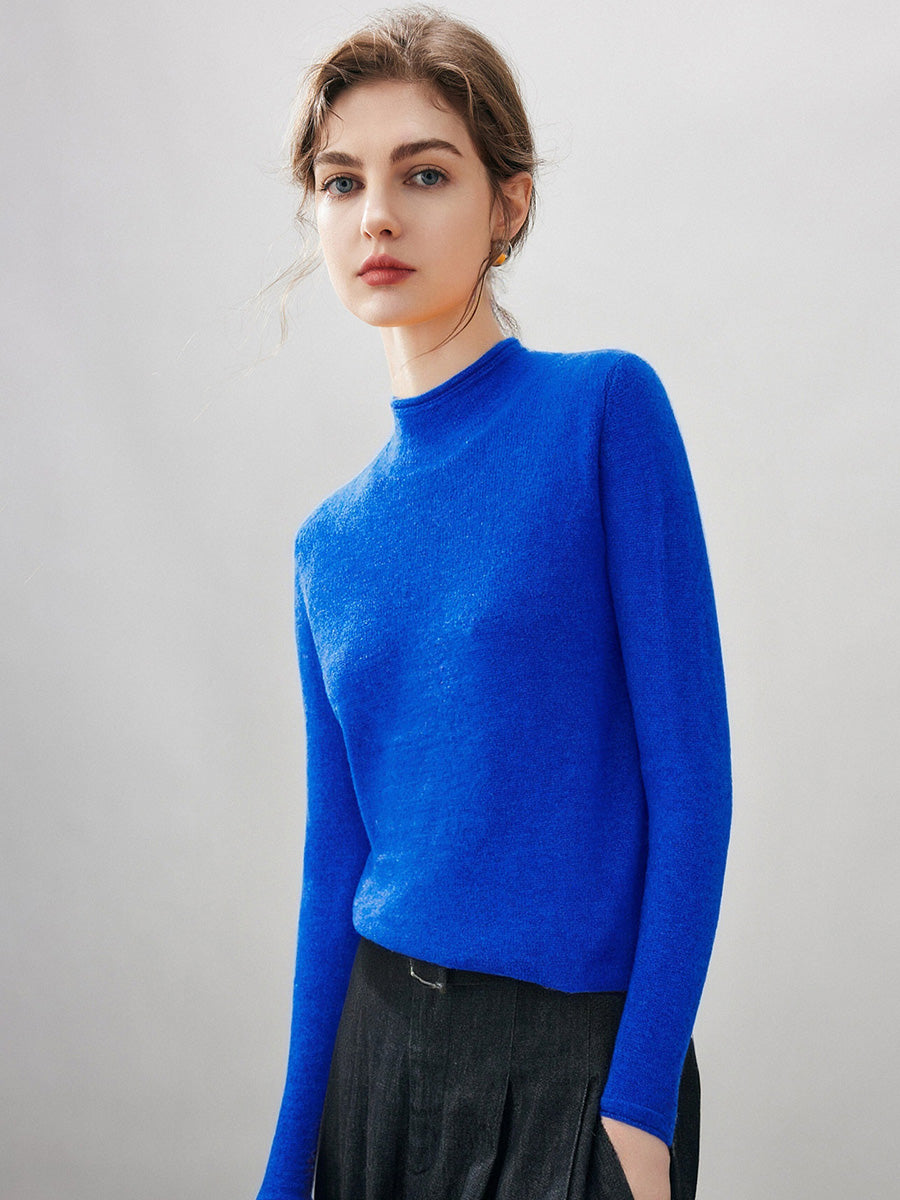 COMOBOCA 100% Cashmere Women's Round Neck Knit sweater