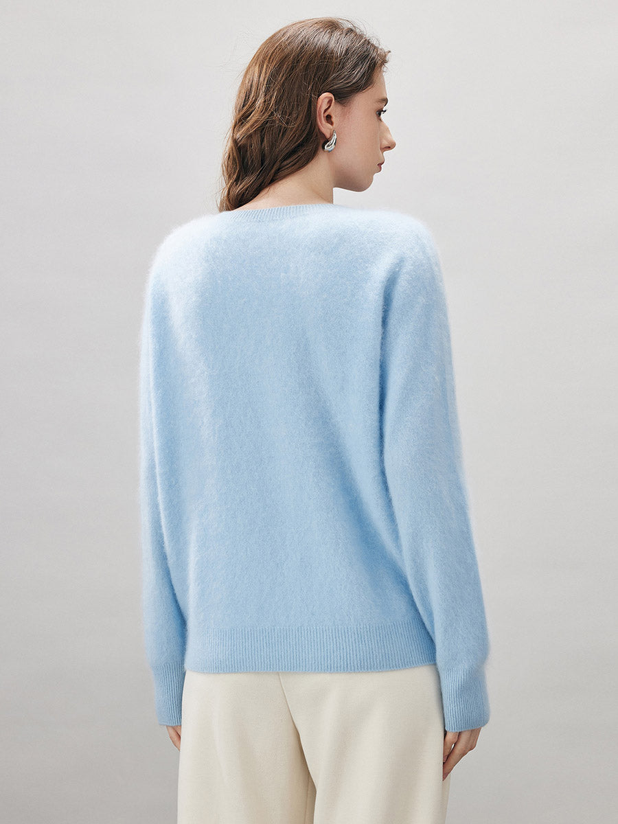 COMOBOCA Women's Wool Seamless Brushed Knit Sweater