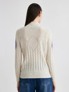 COMOBOCA 100% Cashmere Women's Argyle Cable Turtleneck Knit Sweater
