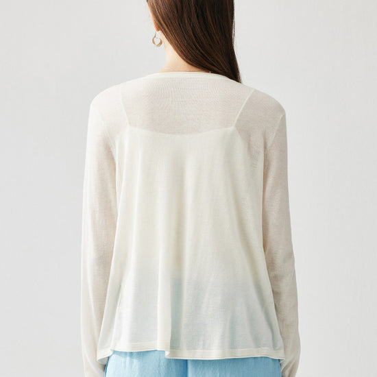 COMOBOCA Women's Button-Up Cardigan with Cable Knit Detail