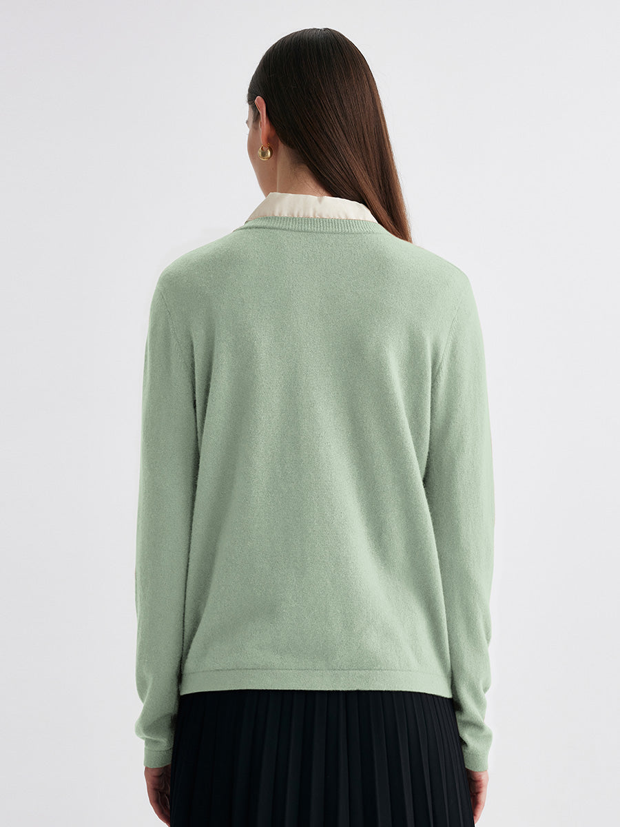 COMOBOCA 100% Cashmere Women's Button-Up Cardigan