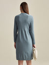 COMOBOCA 100% Cashmere Women's Knit V-Neck Midi Dress