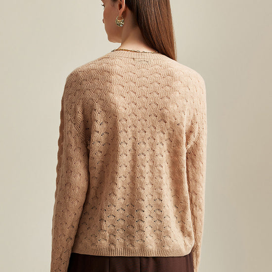 COMOBOCA 100% Cashmere Women's Cable Knit Sweater